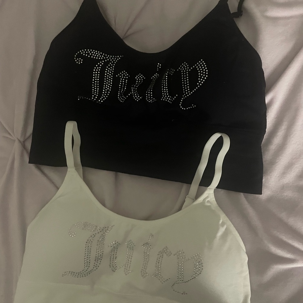 Juicy Couture Black and White Graphic Crop Camisole